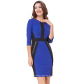 Kate Kasin Womens 3/4 Hülle Optische Täuschung Bodycon Büro Dame Bleistift Kleid KK000222-2